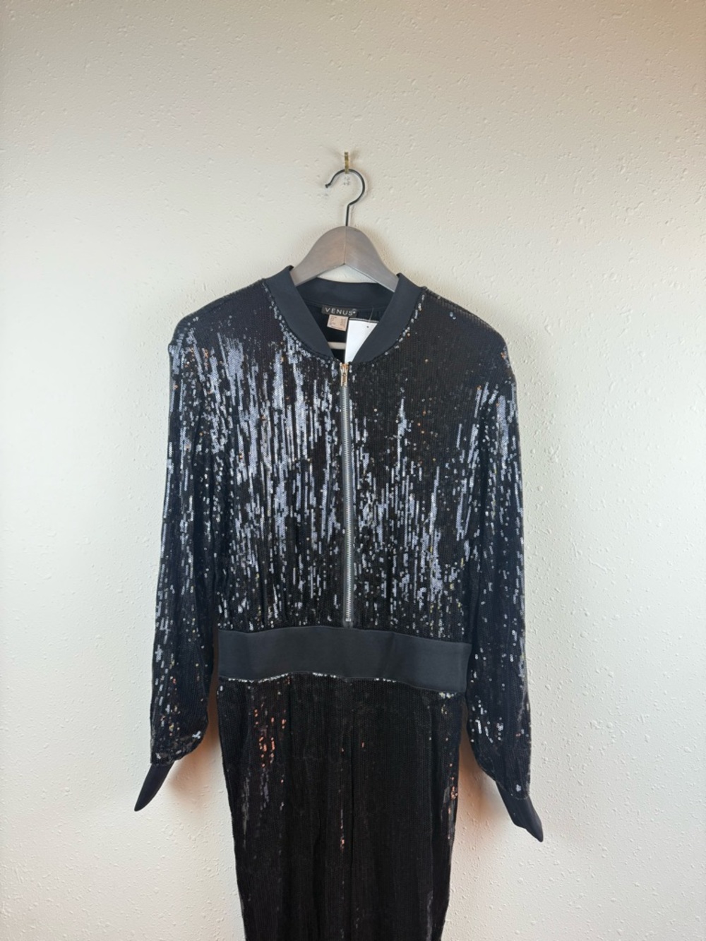 Sequins Black Long Sleeve Women’s Jumpsuit Size Small NWT - Picture 9 of 12